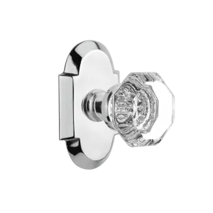 Cottage Short Plate with Waldorf Knob in Bright Chrome