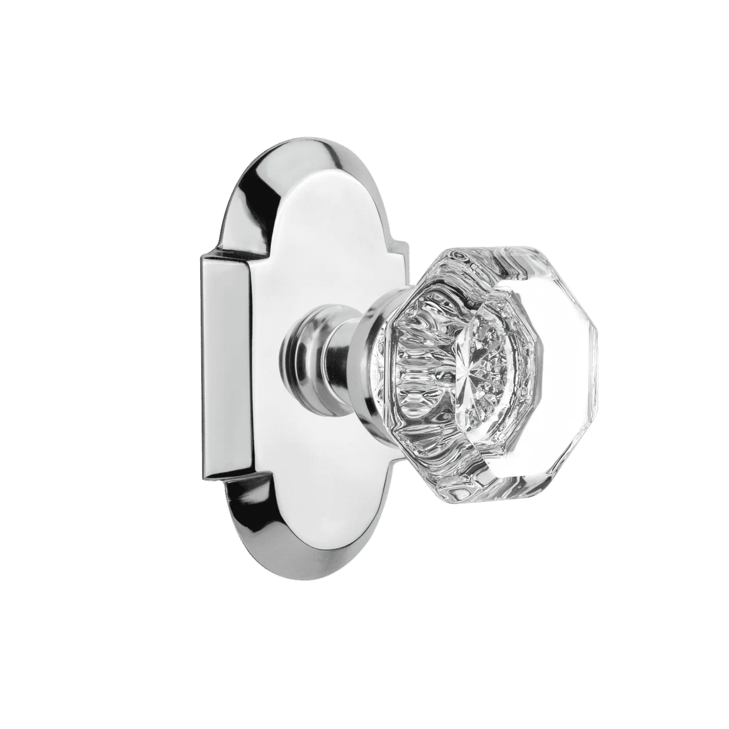 Cottage Short Plate with Waldorf Knob in Bright Chrome