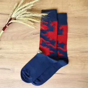Cotton Blend Socks Adorned with Traditional Armenian Designs - Lori's Energy | NOVICA