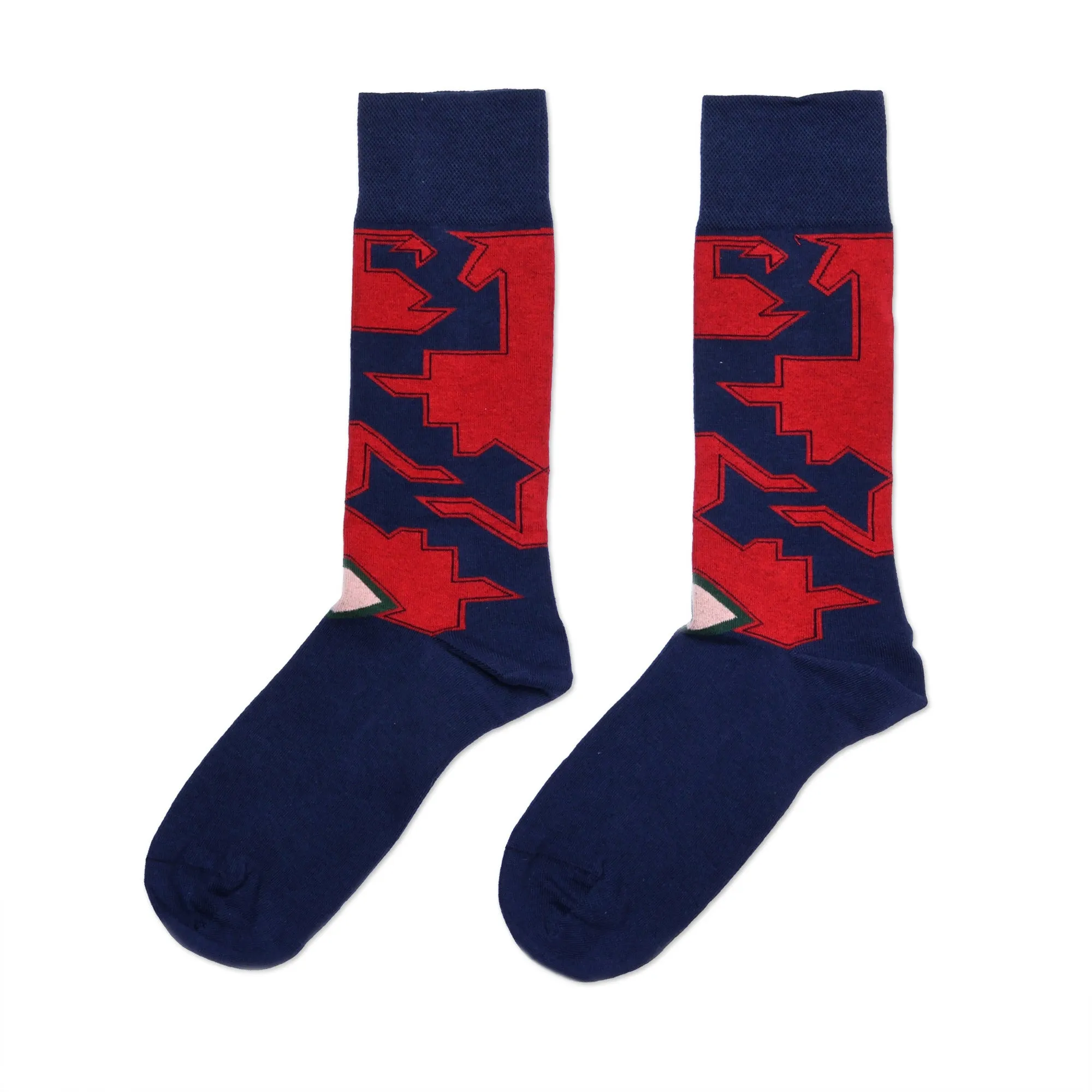 Cotton Blend Socks Adorned with Traditional Armenian Designs - Lori's Energy | NOVICA