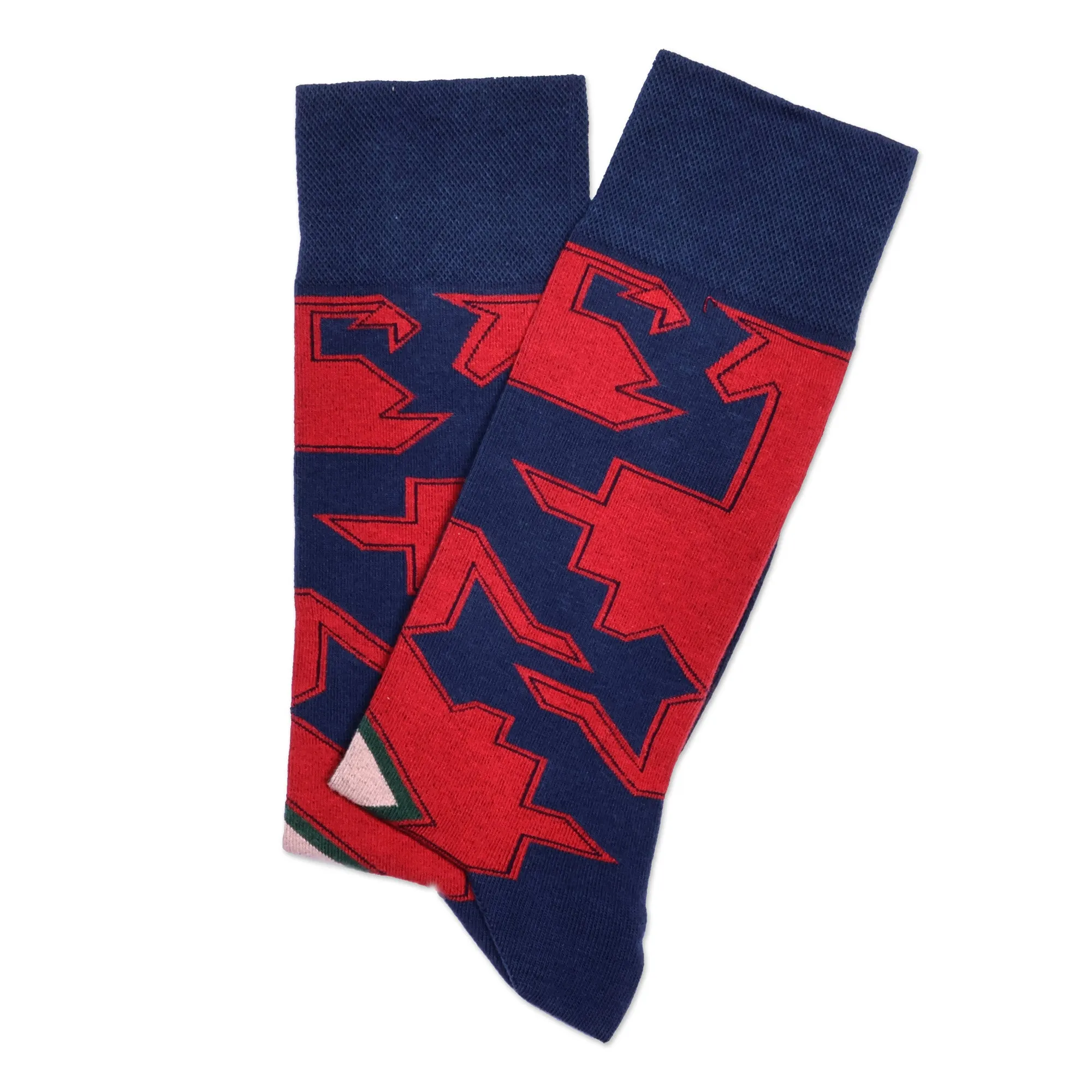 Cotton Blend Socks Adorned with Traditional Armenian Designs - Lori's Energy | NOVICA
