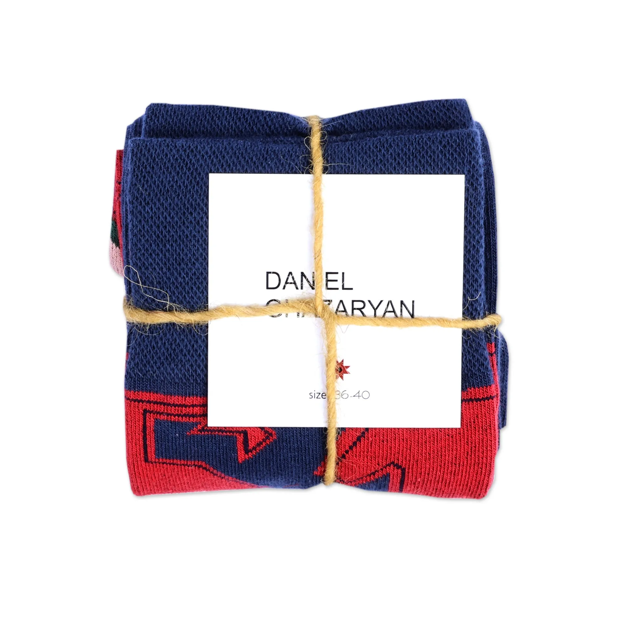 Cotton Blend Socks Adorned with Traditional Armenian Designs - Lori's Energy | NOVICA