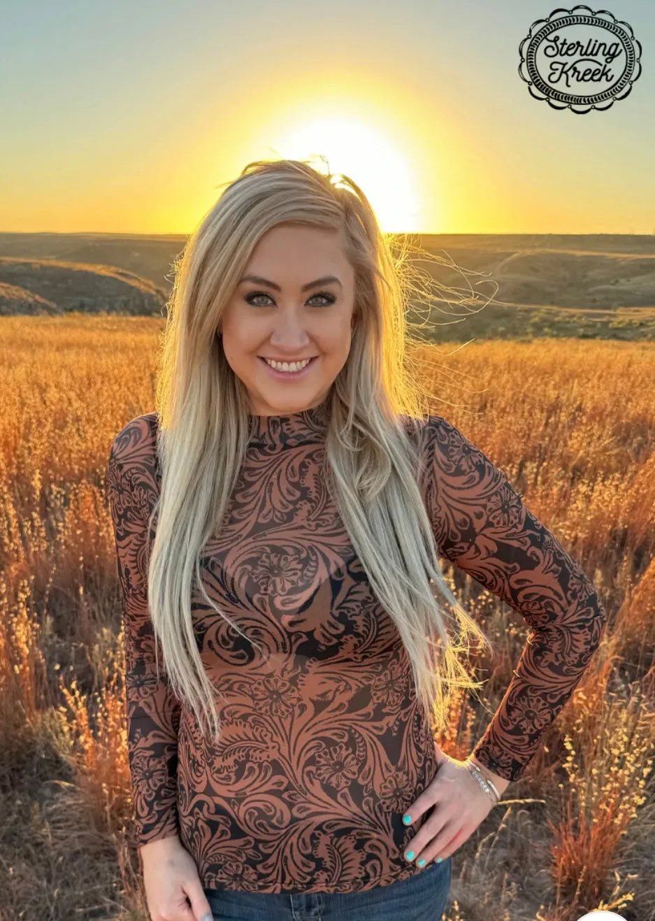 Country Road Leather Mesh Top