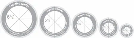 Creative Grids Quilt Ruler Circles (5 Discs with Grips) Quilt Ruler