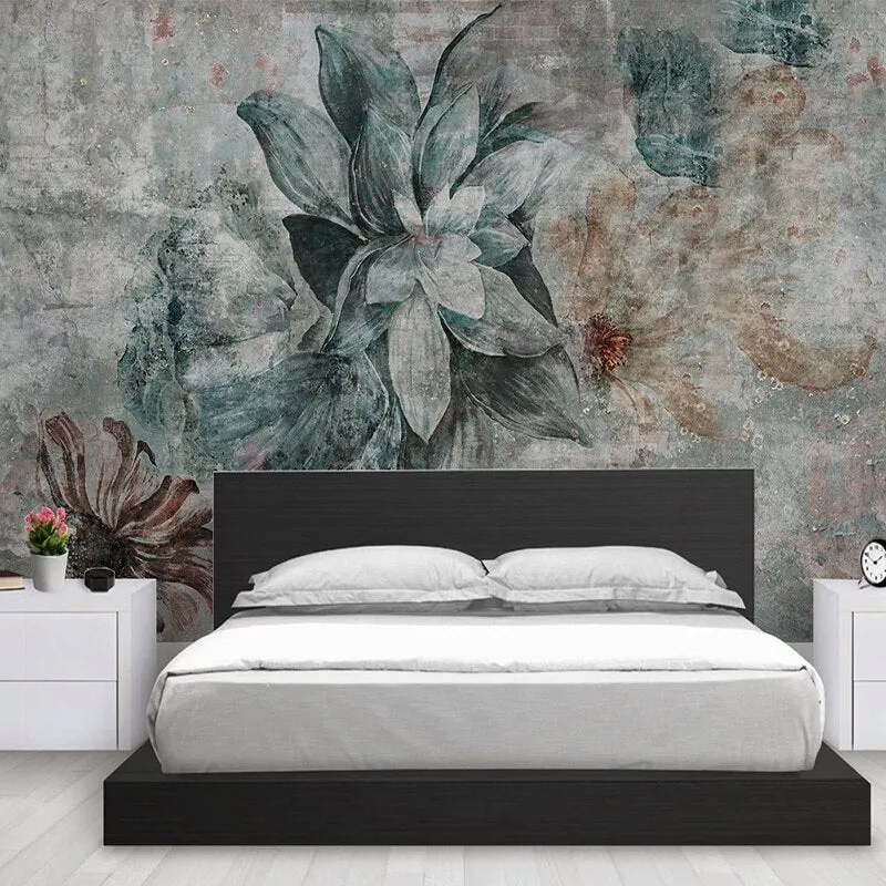 Custom Mural Wallpaper Nordic Vintage Flower (㎡)