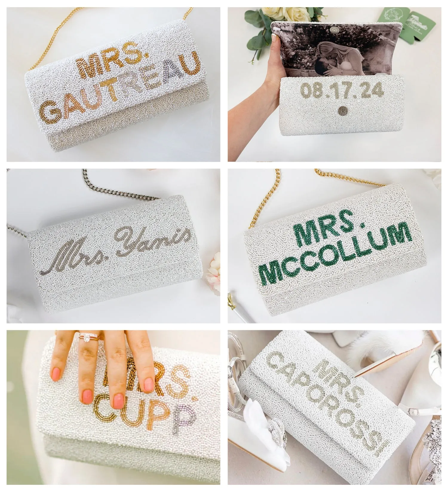 Customized Clutch Purse for Weddings (FOG)