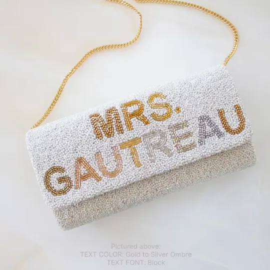 Customized Clutch Purse for Weddings (FOG)