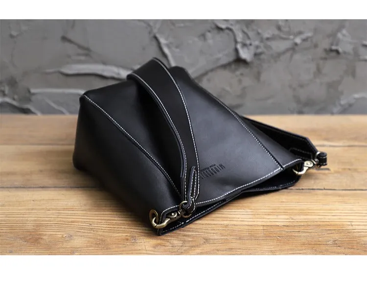 Cute Green LEATHER WOMEN Bucket SHOULDER BAG Barrel Crossbody Purses FOR WOMEN
