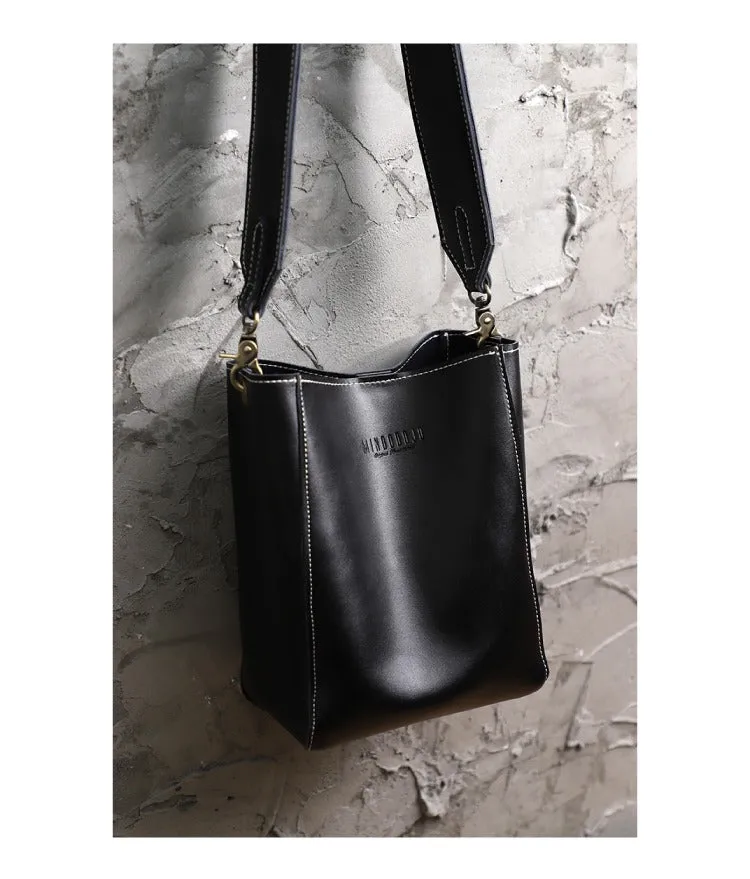 Cute Green LEATHER WOMEN Bucket SHOULDER BAG Barrel Crossbody Purses FOR WOMEN
