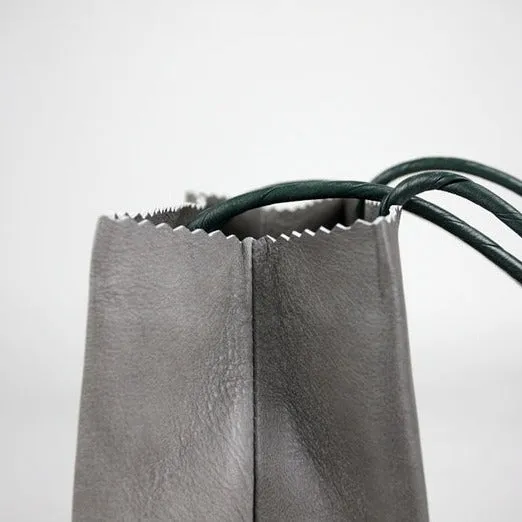 Cute Womens Small Gray Leather Shoulder Tote Bag Small Best Tote Shopper Bag Purse for Ladies