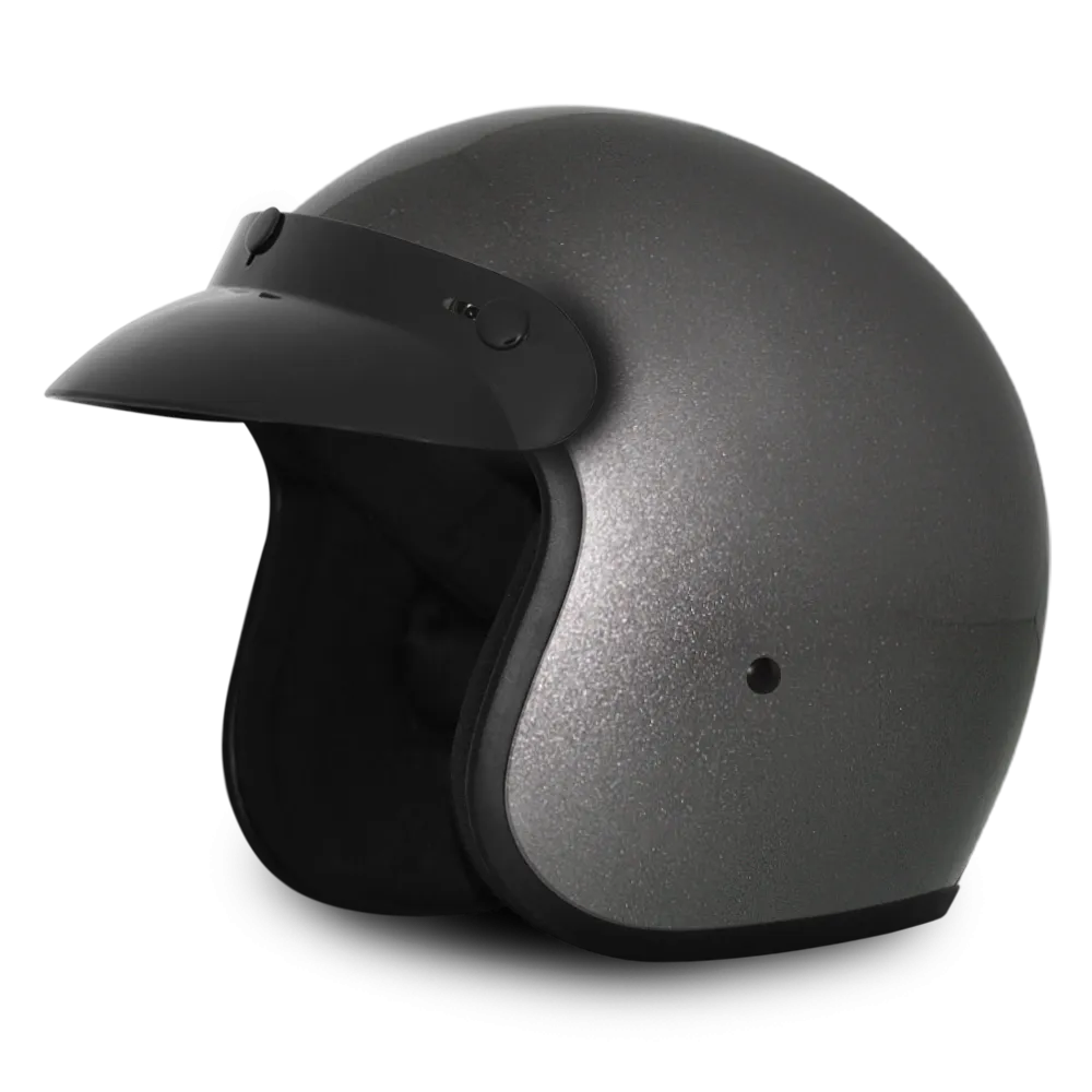 Daytona D.O.T Cruiser Motorcycle Helmet 3/4 Shell Gun Metal Gray Metallic