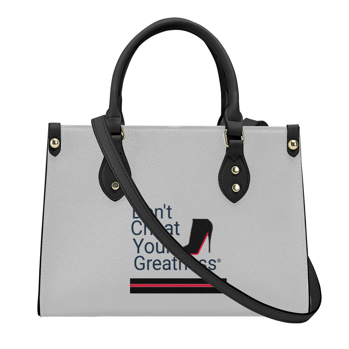 DCYG Black Red Bottoms & Grey Luxury Women PU Tote Bag - Black