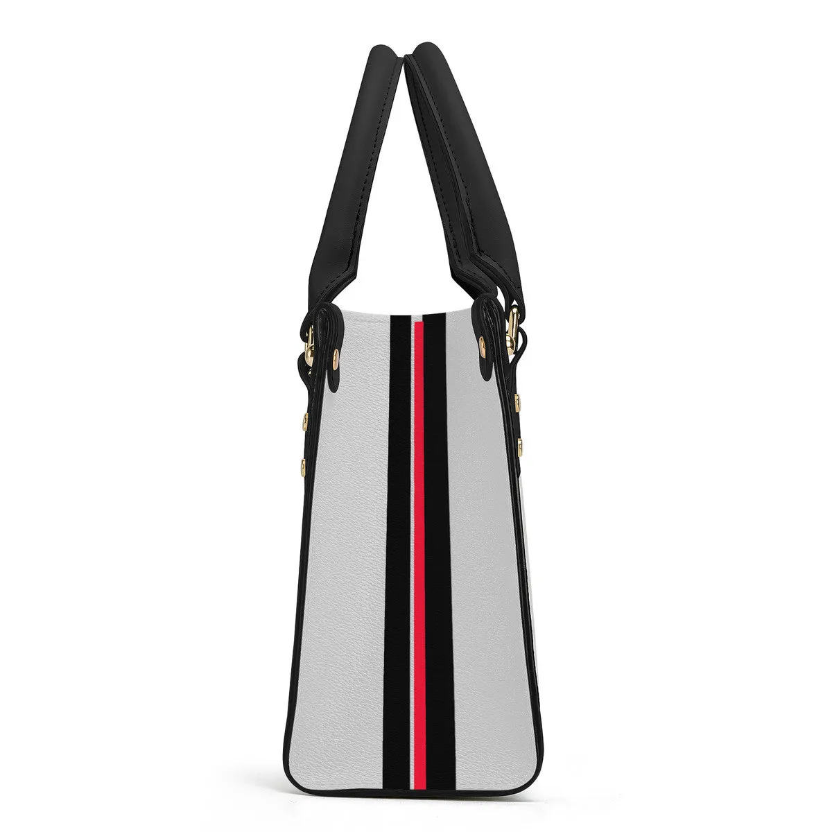 DCYG Black Red Bottoms & Grey Luxury Women PU Tote Bag - Black