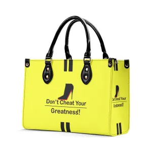 DCYG Black Red Bottoms & Neon Yellow Multiple Sizes Upgraded Luxury Women PU Leather Handbag