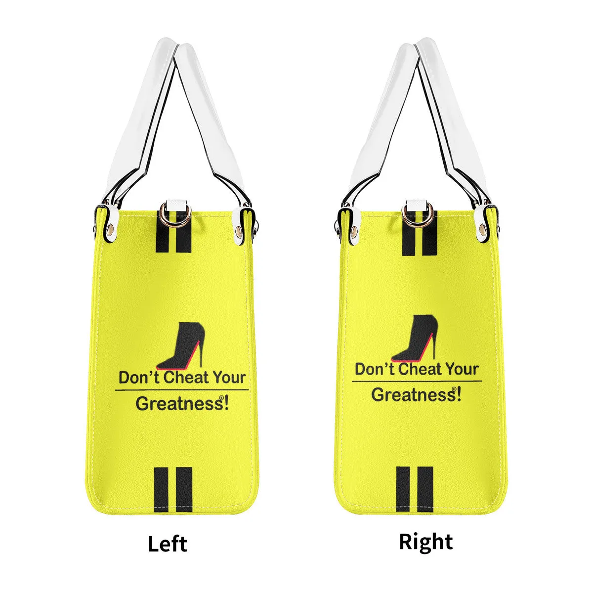 DCYG Black Red Bottoms & Neon Yellow Multiple Sizes Upgraded Luxury Women PU Leather Handbag