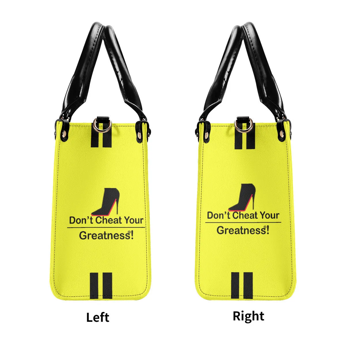 DCYG Black Red Bottoms & Neon Yellow Multiple Sizes Upgraded Luxury Women PU Leather Handbag