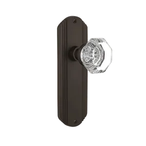 Deco Long Plate with Waldorf Knob in Oil-Rubbed Bronze