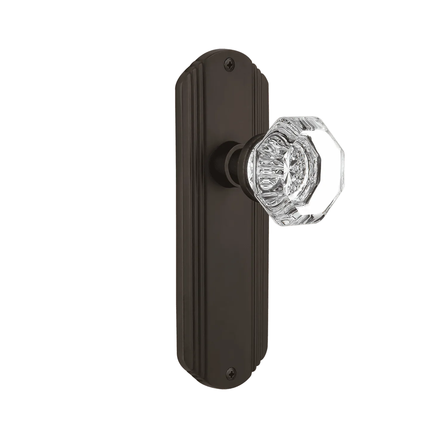 Deco Long Plate with Waldorf Knob in Oil-Rubbed Bronze