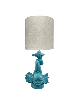 Dolphin lamp base in turquoise