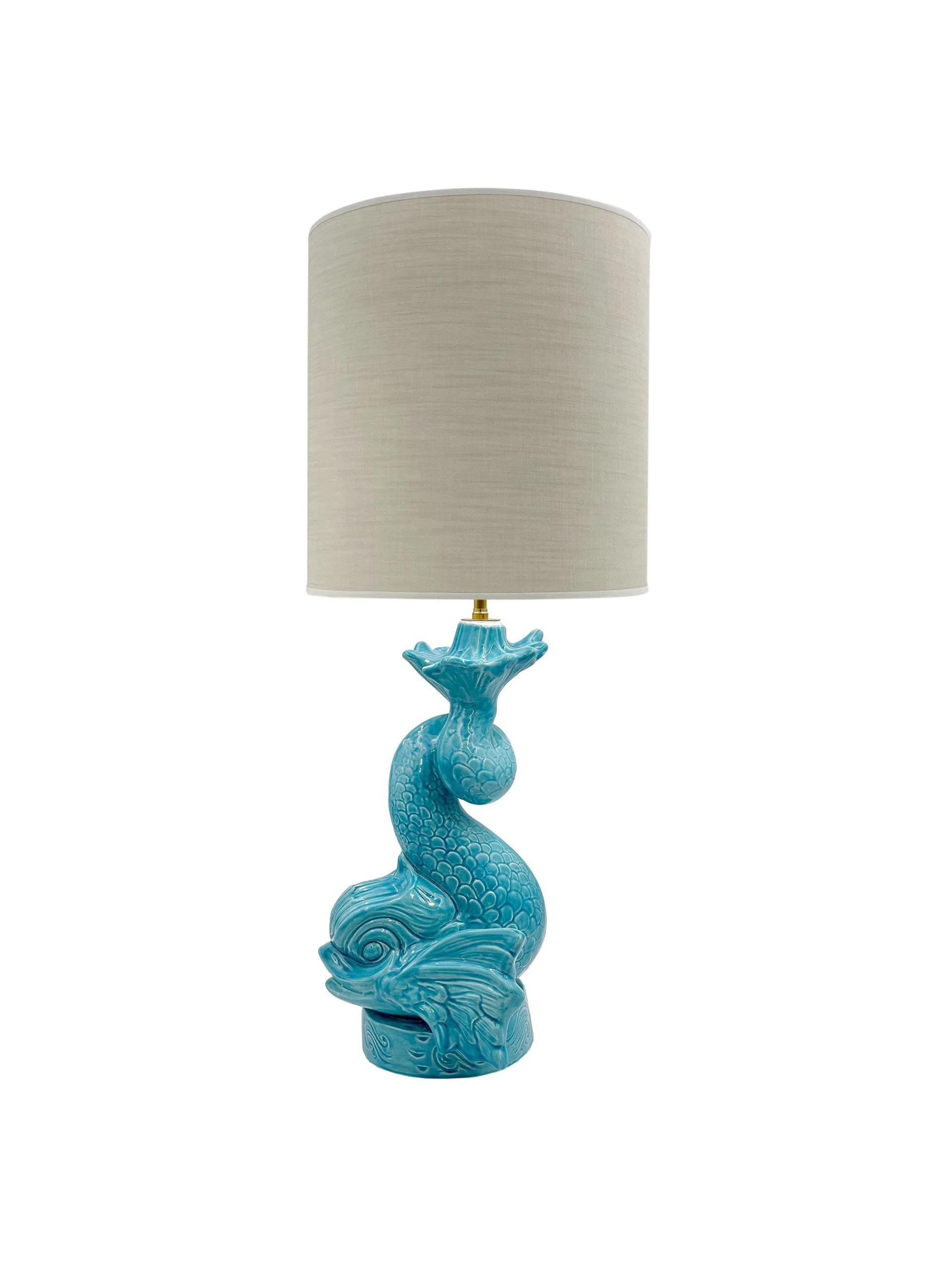 Dolphin lamp base in turquoise