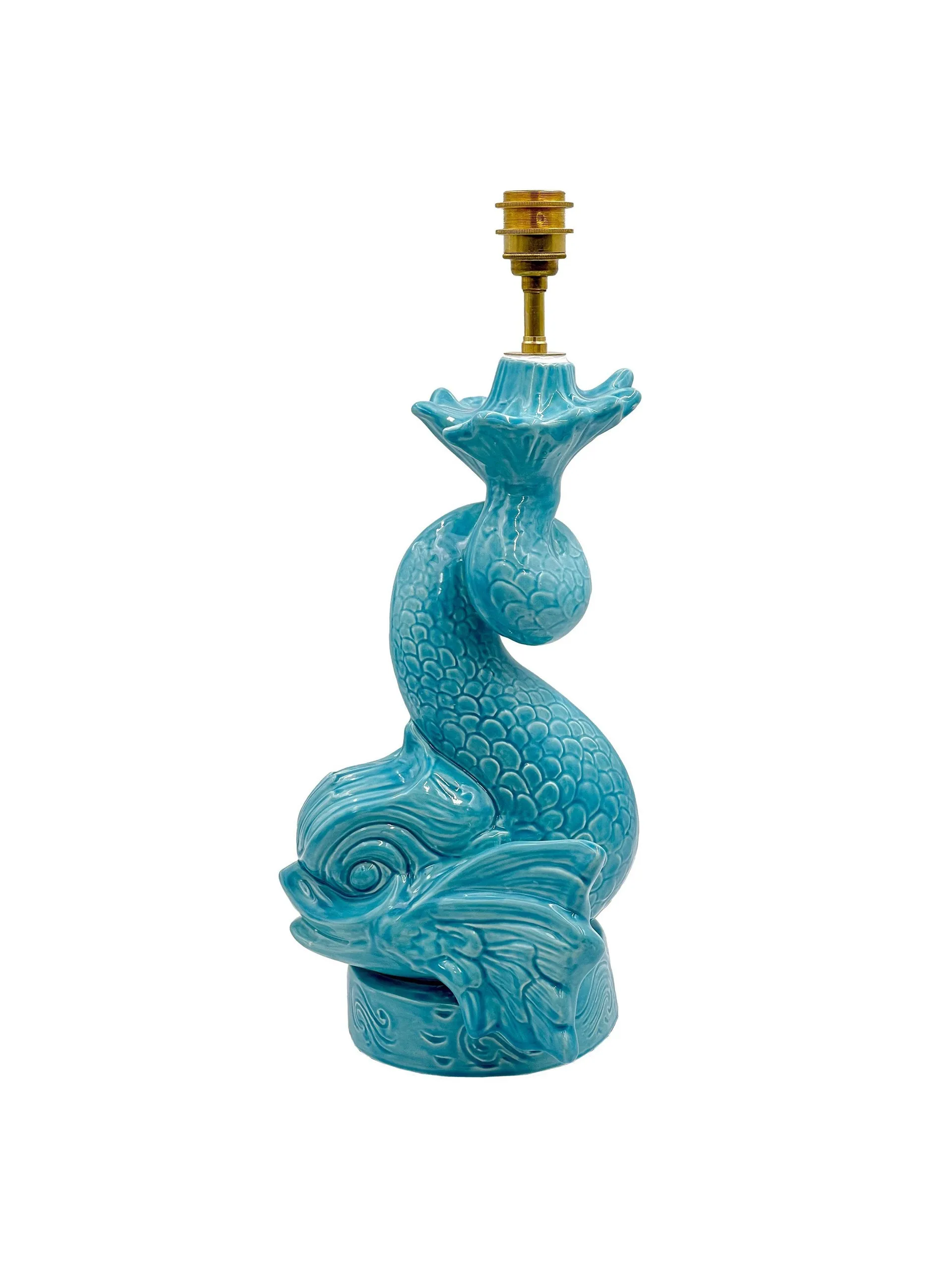 Dolphin lamp base in turquoise