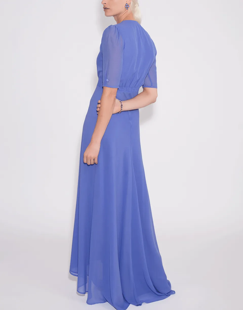 Double Lined Slit Maxi Dress