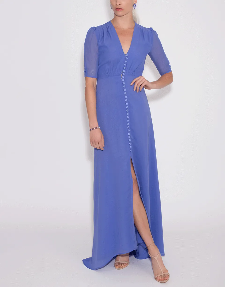 Double Lined Slit Maxi Dress