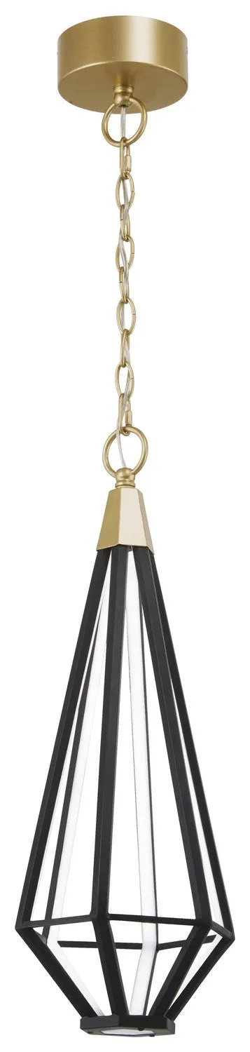 Dripping Gems LED Mini Pendant in Soft Brass And Black