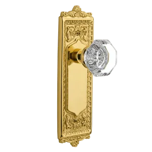Egg & Dart Long Plate with Waldorf Knob in Polished Brass