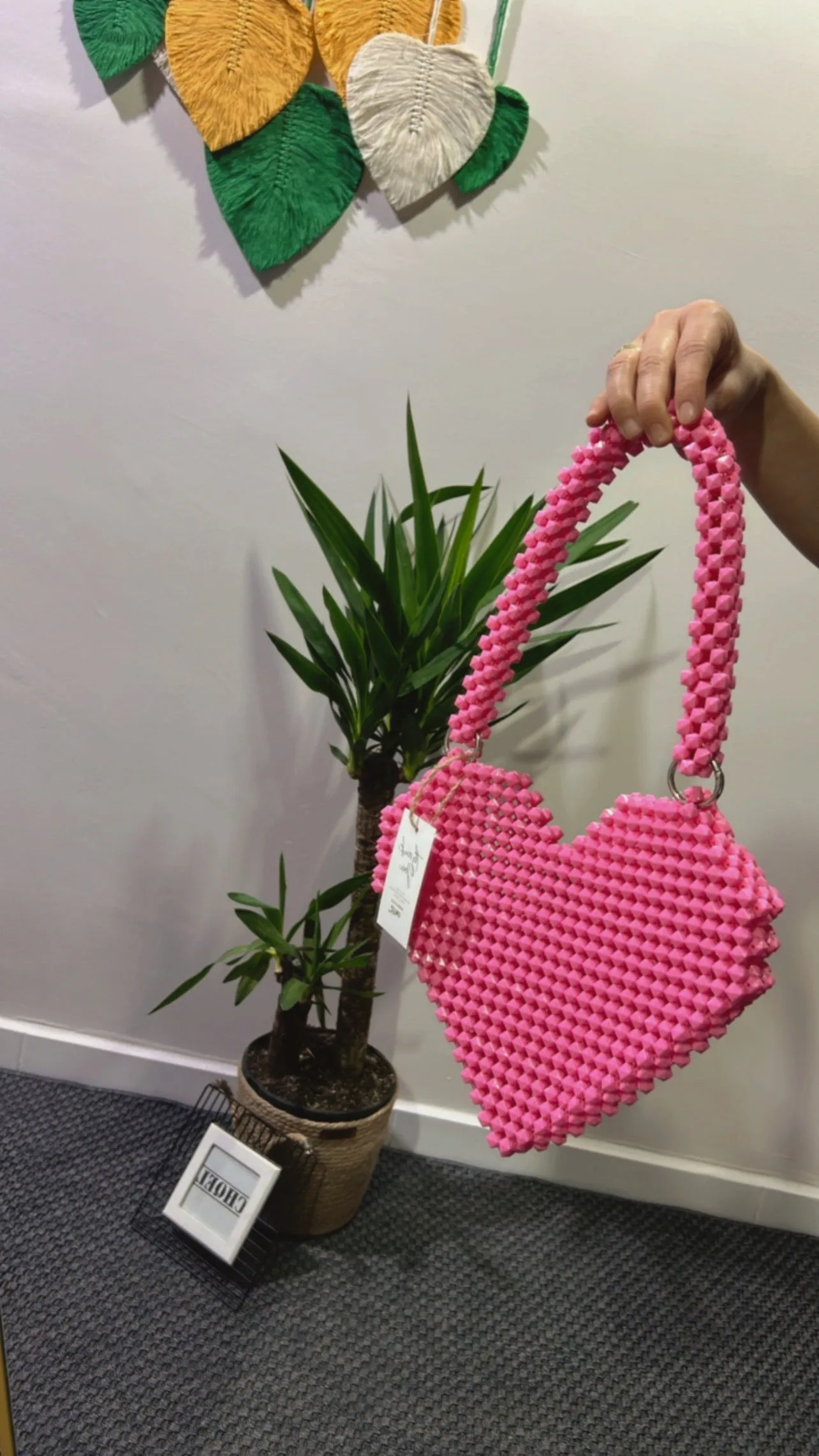 Elegant Crochet Clutch Bag (PINK PEARL)