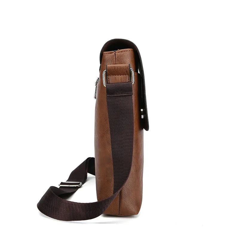 Fashion Casual Men's Handbag Shoulder Bag Vintage Style Soft PU Leather Man Messenger Bag Elegant Stylish Male Shoulder Bag SAC