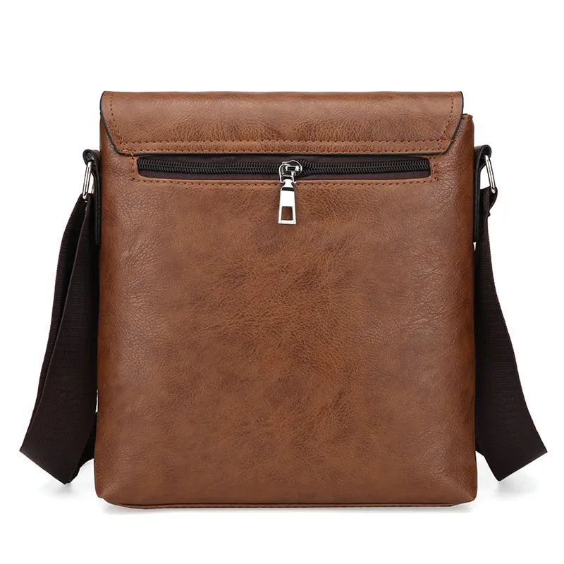 Fashion Casual Men's Handbag Shoulder Bag Vintage Style Soft PU Leather Man Messenger Bag Elegant Stylish Male Shoulder Bag SAC