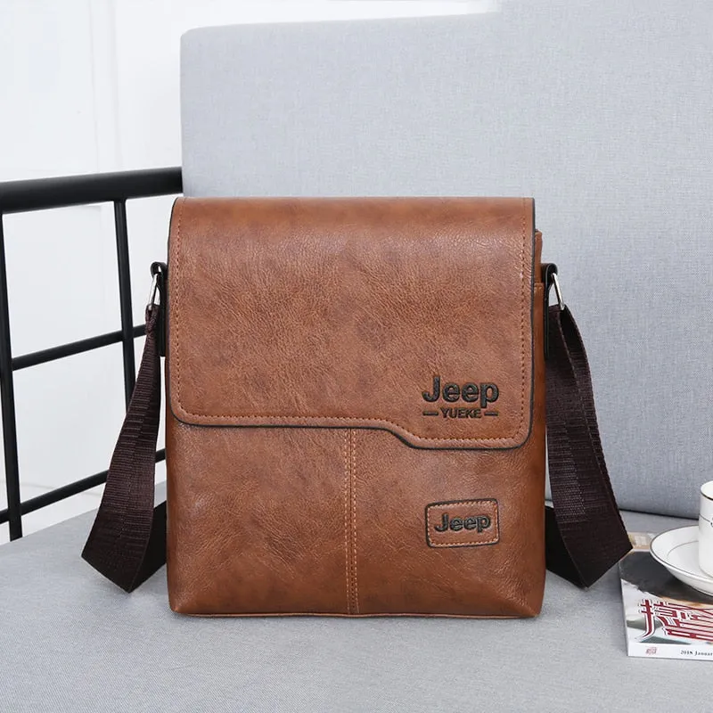 Fashion Casual Men's Handbag Shoulder Bag Vintage Style Soft PU Leather Man Messenger Bag Elegant Stylish Male Shoulder Bag SAC