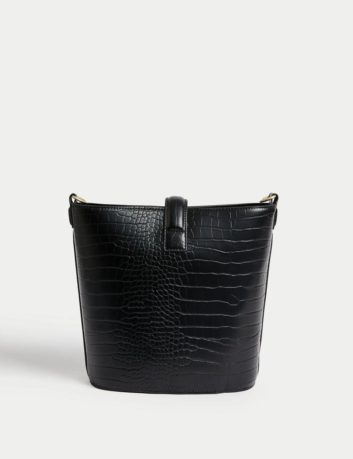 Faux Leather Croc Effect Bucket Bag