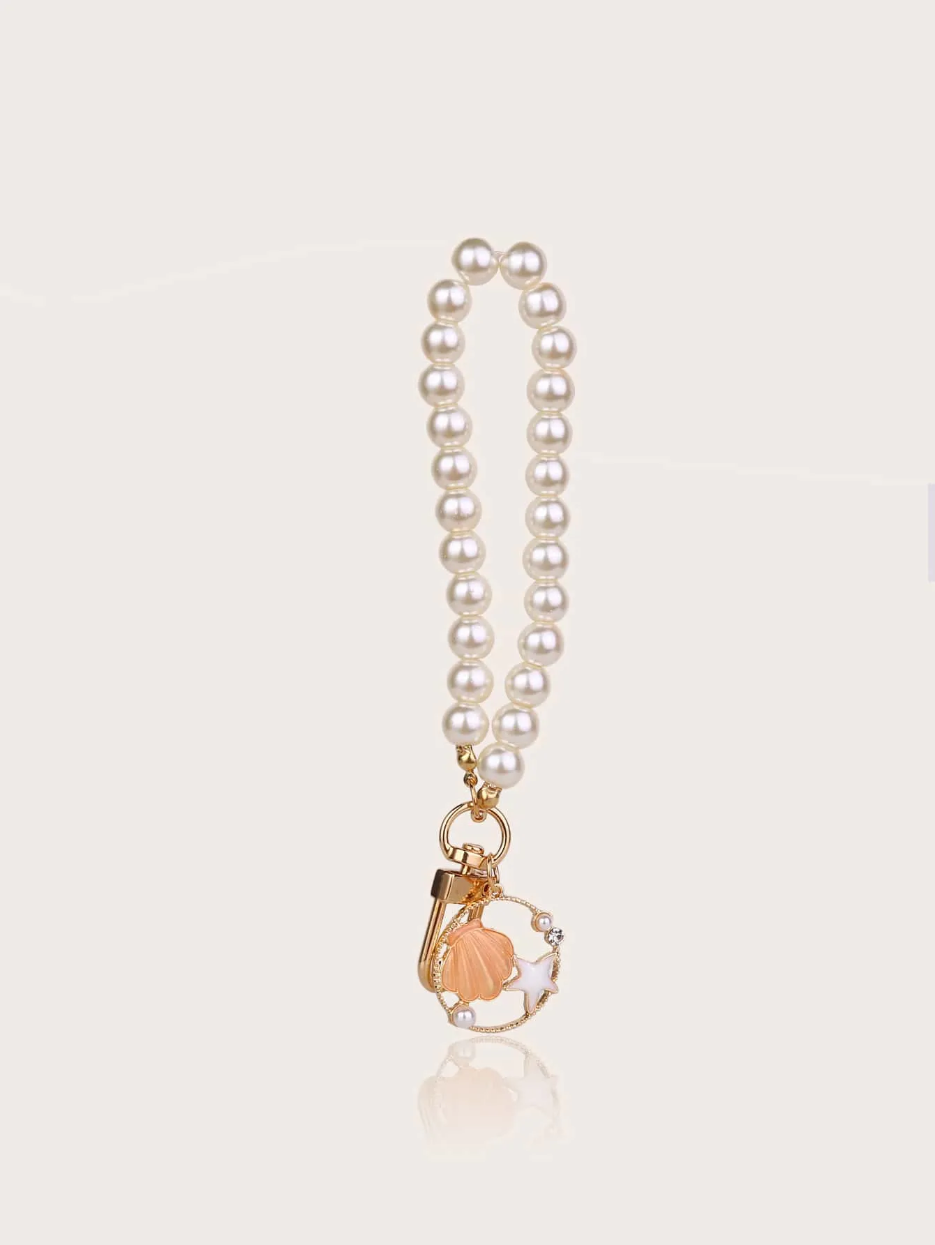 Faux Pearl & Shell Decor Bag Charm