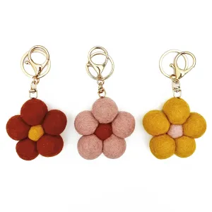 Felt Flower Key ring