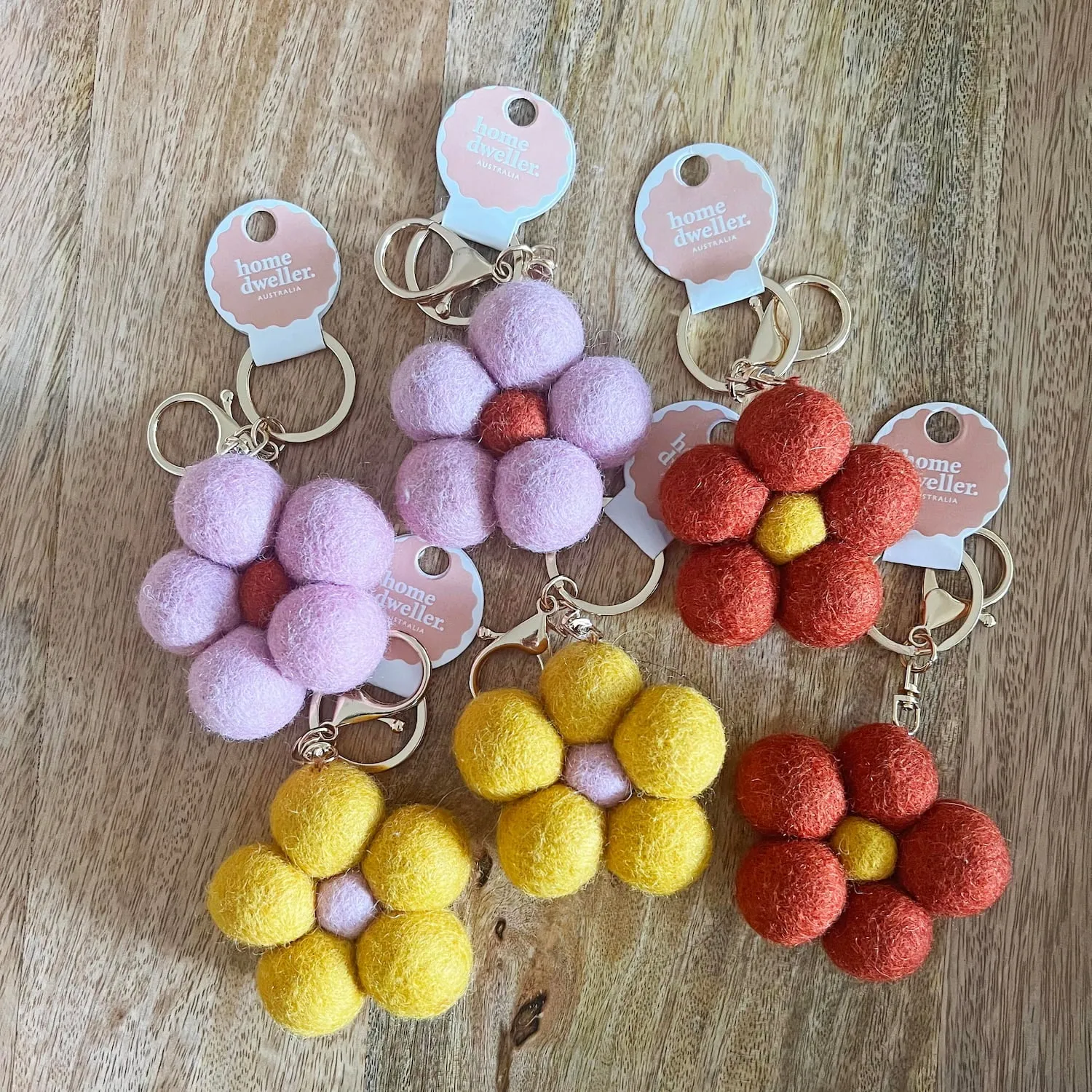 Felt Flower Key ring