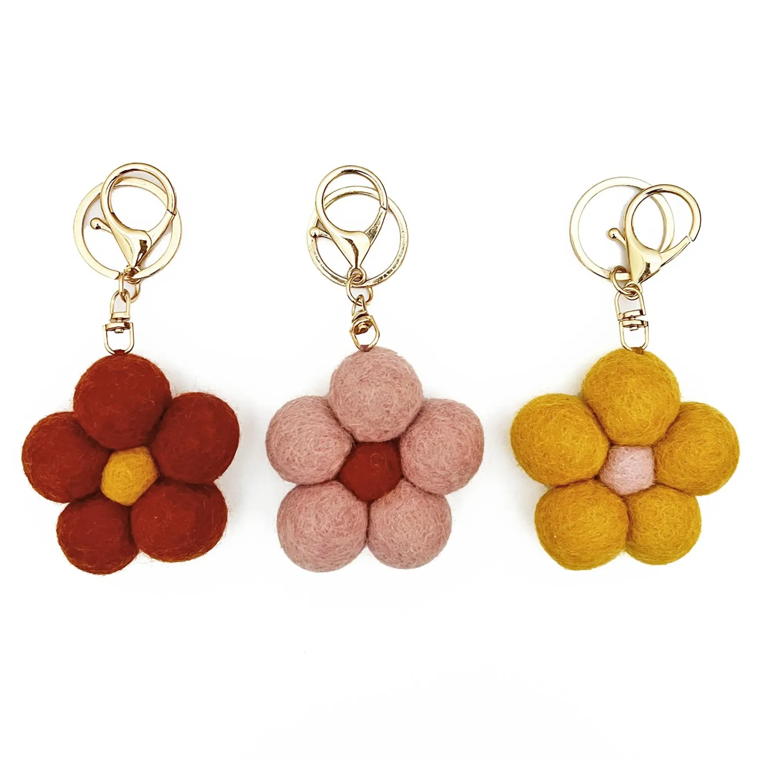 Felt Flower Key ring
