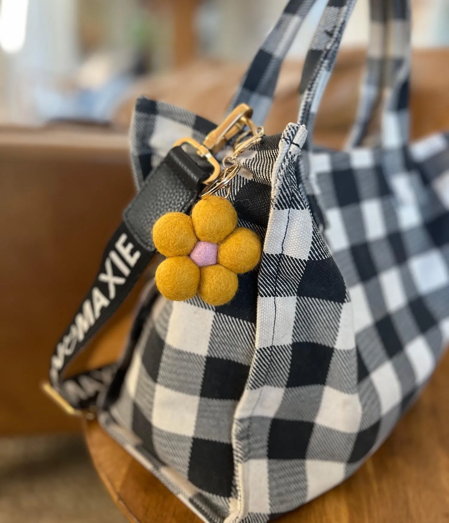 Felt Flower Key ring