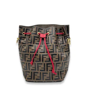 Fendi Mon Tresor FF Embossed Bucket Bag in Calfskin, Gold hardware S2409-001595CH