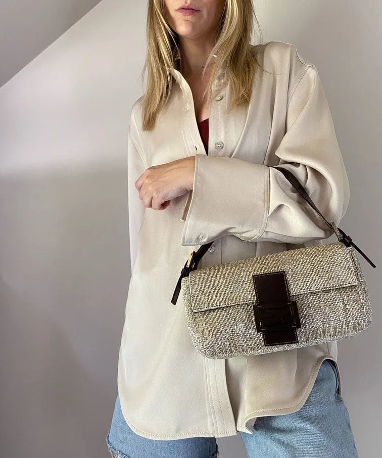 Fendi Sequin Beaded Baguette Bag