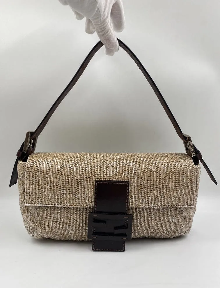 Fendi Sequin Beaded Baguette Bag