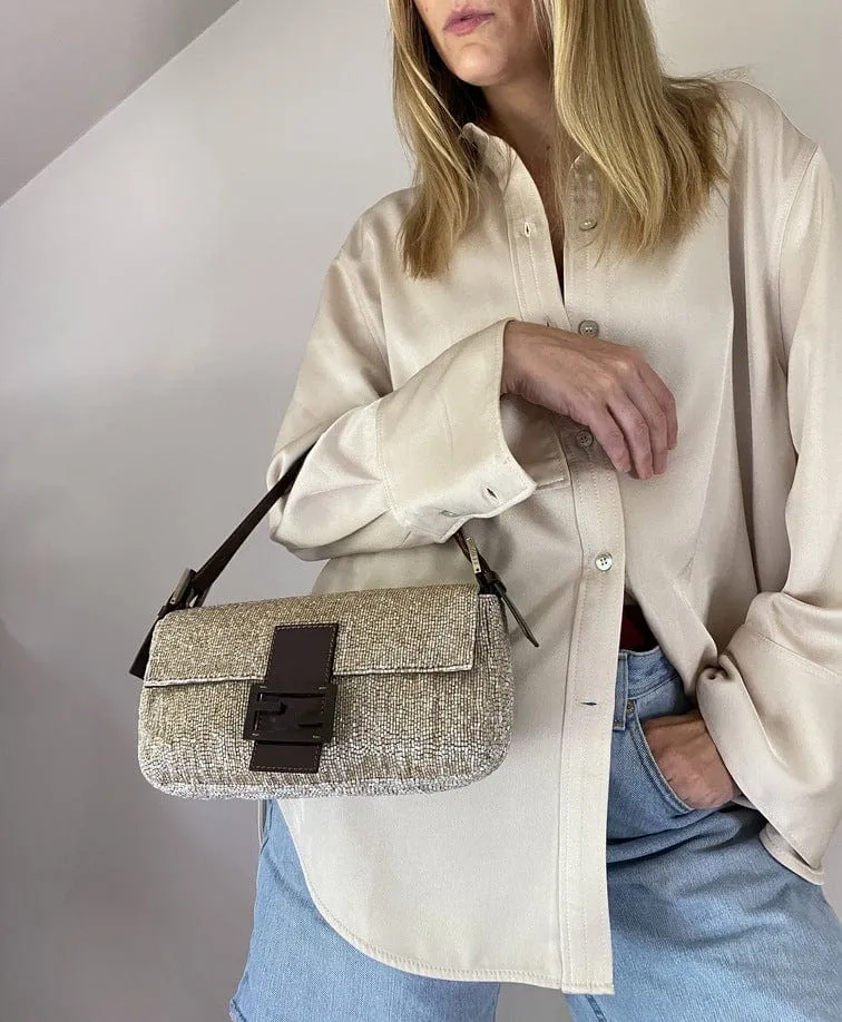 Fendi Sequin Beaded Baguette Bag