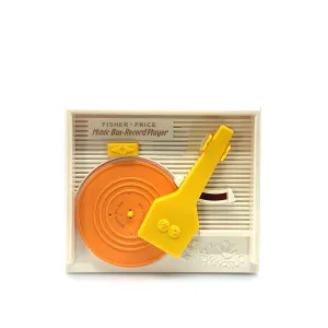Fisher Price Music Box Record Player #1697 w/ 2 Records Vintage 1971 TESTED WORKS