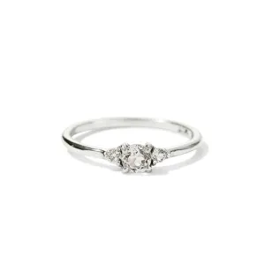 Florence Ring, White Topaz, Silver