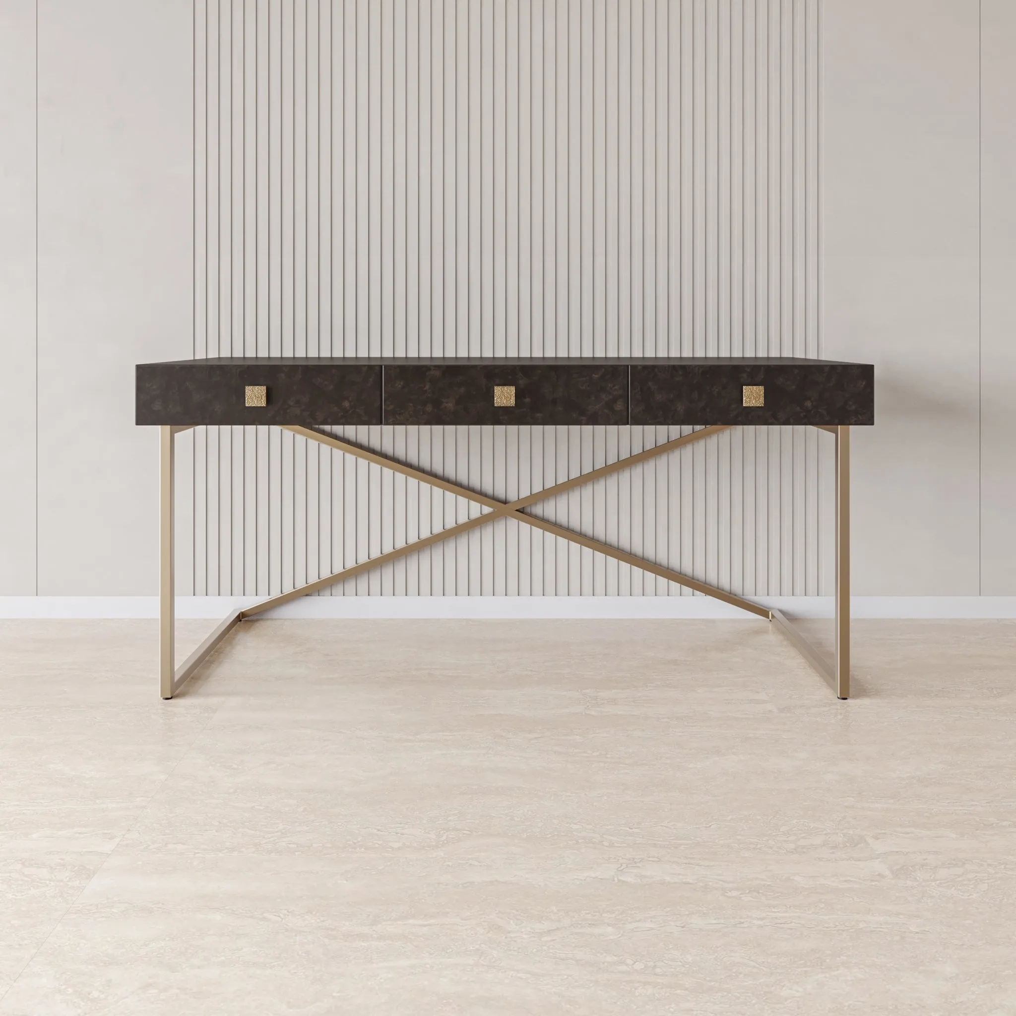 FOSTER DARK MAPLE CONSOLE DESK