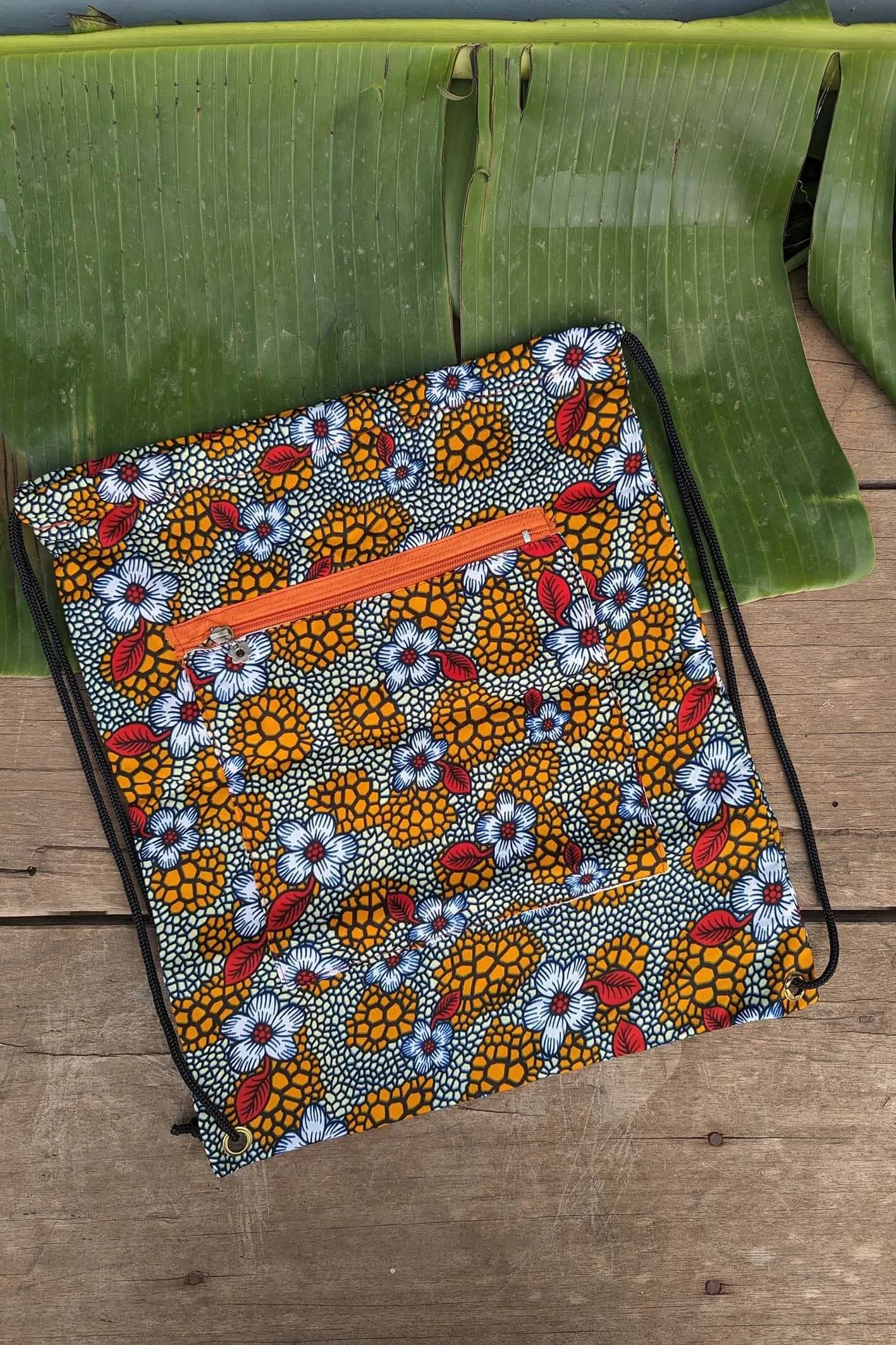 Funky Floral Drawstring Bag