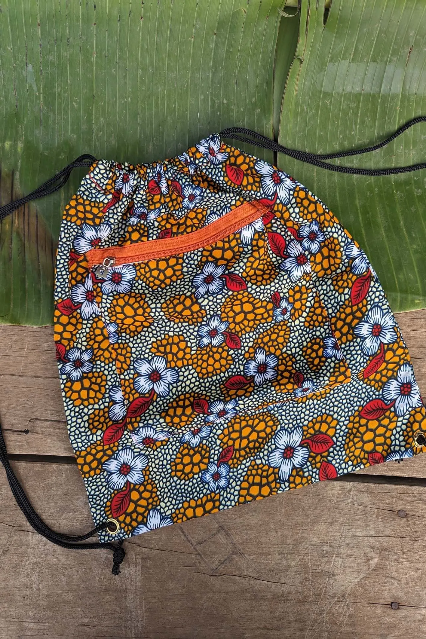 Funky Floral Drawstring Bag