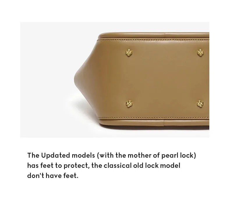 Genuine Leather Flap Pocket Shoulder Strap Handbag