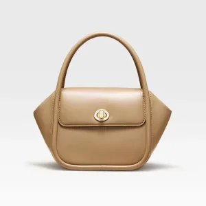 Genuine Leather Flap Pocket Shoulder Strap Handbag